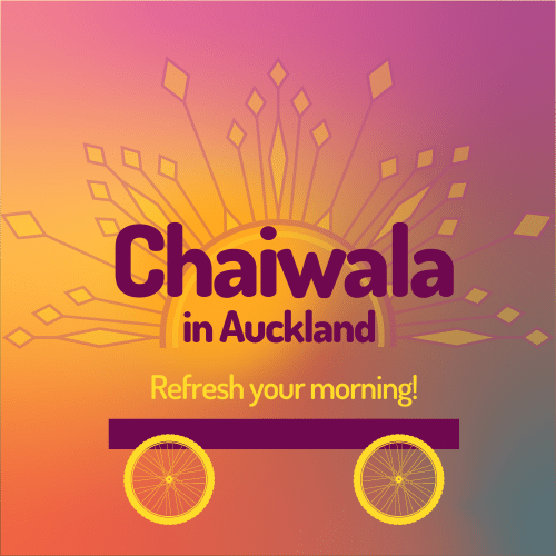 colourful bright cheerful dramatic logo design of indian chaiwala in auckland